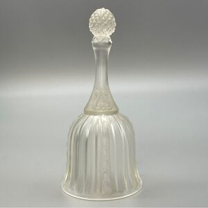 Fenton Crystal Velvet Bell Frosted Glass Pineapple Finial Faberge Design